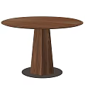 Modern Dining Table Round Table Solid Wood Dining Table 3d model