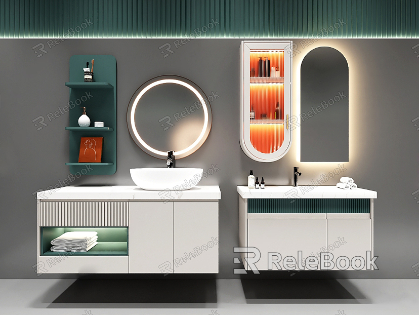 modern sink bathroom cabinet model