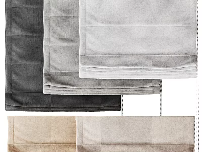 Various Colored Roman Shades For Home Decoration 3d model