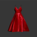 Elegant Red Spaghetti Strap Long Dress With Flowy Fabric For Evening Wear
