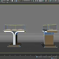 Modern Display Shelves With Glass Cases Golden Bases And White Lighting