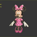 Minnie Mouse Character Figurine With Pink Polka Dot Bow Dress And White Gloves