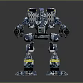 Futuristic Blue Mecha Robot with Biomechanical Armor and Advanced Weapon Systems 3d model