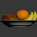 Fresh Assorted Fruits On Blue White Patterned Plate With Apples Oranges Bananas And Kiwi