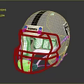 Silver Raiders Football Helmet With Black Stripe And Front Logo Design