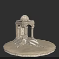 Ancient Stone Architecture With Dome Arches Intricate Carvings And Steps
