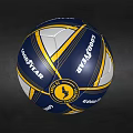 Goodyear Brand Blue Yellow White Striped Soccer Ball With Logo Design