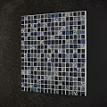 Colorful Mosaic Wall With Shiny Glass Tiles And Decorative Elements