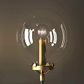 Elegant Modern Chandelier With Brass Frame And Clear Glass Globe Bulbs