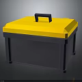 Durable Yellow Lid Gray Body Toolbox With Black Handle For Equipment Storage