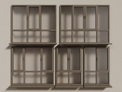 modern windows aluminum alloy windows casement windows floor-to-ceiling windows 3d model
