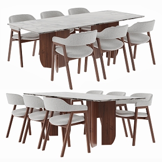 Dining table and chair combination 3d model