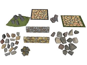 Modern stone landscape stone 3d model