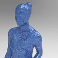 3D Blue Female Figure Decorative Ornament Set With Spiral Patterns And High Heels