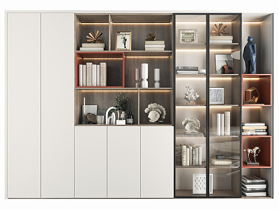 Modern Bookcase Decoration Bookcase Side Cabinet model