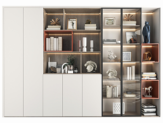 Modern Bookcase Decoration Bookcase Side Cabinet 3d model