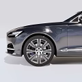 Dark Blue Luxury Sedan Side View With Sleek Body And Large Alloy Wheels
