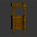 Wooden Wardrobe with Classic Design and Carved Columns Featuring Glass Door Cabinet