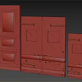 Vintage Wooden Hinged Doors In Different Colors With Old Style Design