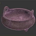 Traditional Brass Incense Burner With Two Handles And Three Feet Design