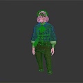 Stylized Game and Movie Character With Brown Hat Cloak White Shirt Belt And Green Pants