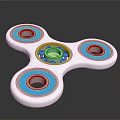 White And Blue Handheld Fidget Spinner With Bearings And Metal Balls For Daily Use