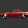 Red Sports Car With Two Door Design And Rear Spoiler On Shiny Surface