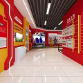 Vibrant Fire Science Popularization Education Base Featuring Red Background Firefighters Images Emblem And Open Book
