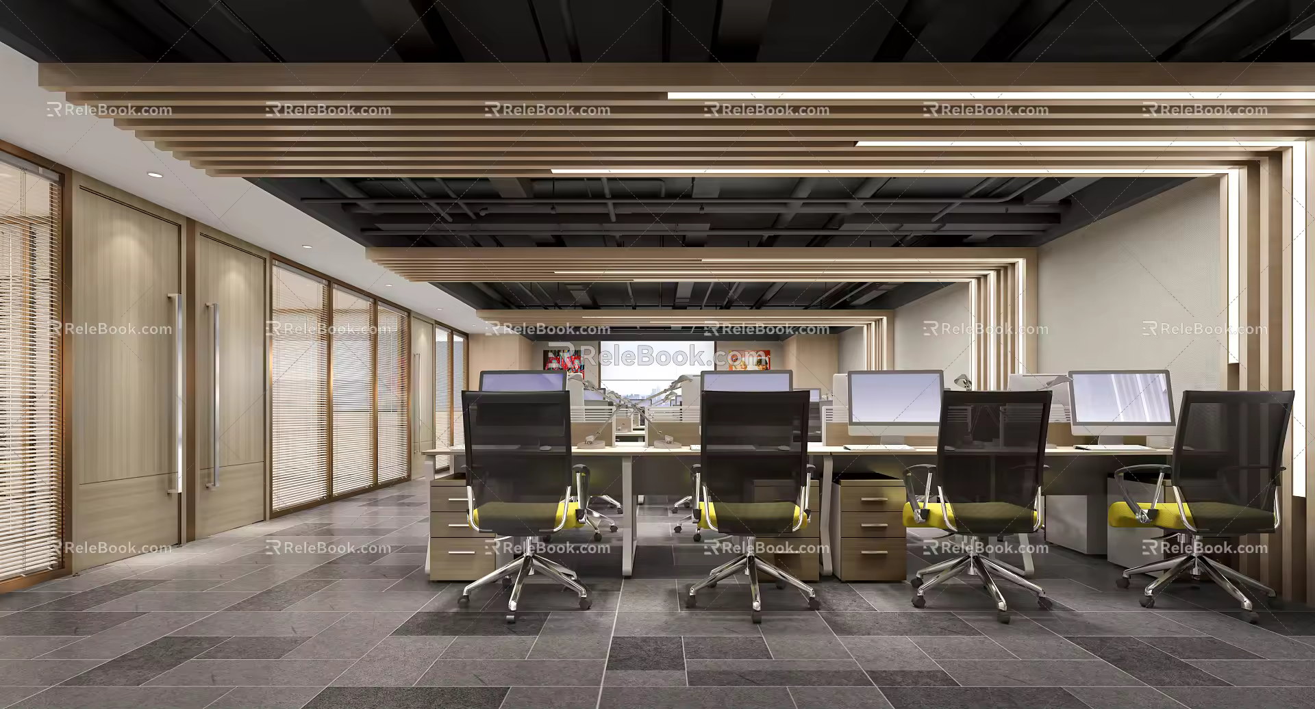 Public office area 3d model