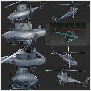 Marine Corps MQ8B Fire Scout UAV Unmanned Helicopter Check and Play Integrated MQ8B 3d model