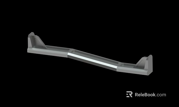 Industrial Grey Long Structural Component With Support Ends And Smooth Surface 3d model 