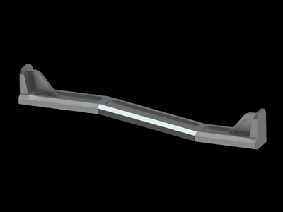 Industrial Grey Long Structural Component With Support Ends And Smooth Surface 3d model