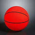 Red Basketball With Black Lines And Smooth Leather Texture For Daily Use