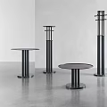 Modern Minimalist Table Chair Set With Metal Frame And Round Tabletop By NeriHu Design