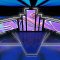 Modern Stage Setup With Colorful Screens And Lighting 3d model