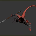 Red Skinned Character With Horns Tail And Axe In Armor Standing Pose