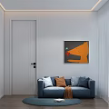 Kids Room Interior Design With Blue Sofa Round Rug Desk Chair White Cabinets And Blinds