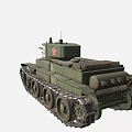 Green Military Tank With 228 Number On Turret And Metal Tracks