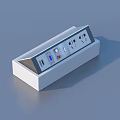 White Modern Power Strip With Multiple Outlets Switches And Indicator Lights 3d model