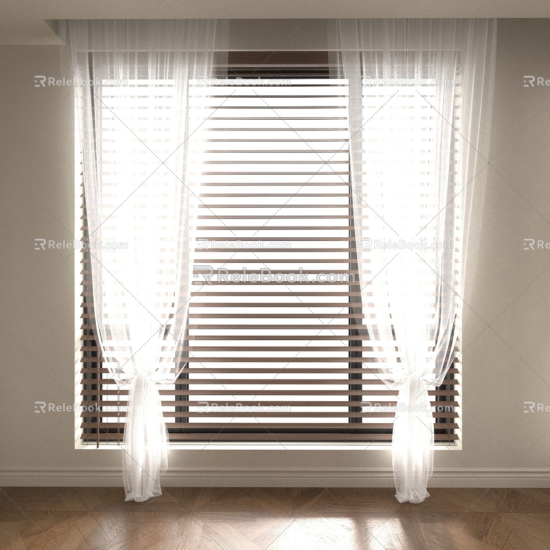 window curtain gauze curtain blinds 3d model