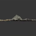 Natural Rocky Terrain Model With Broken Rocks Varied Soil And Green Vegetation