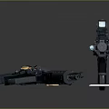 Modern Tactical Weapons Featuring Assault Rifle And Pistol With Scope And Metallic Finish