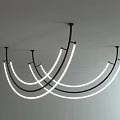 Modern Curved LED Chandelier With Sleek Illuminated Design For Contemporary Spaces