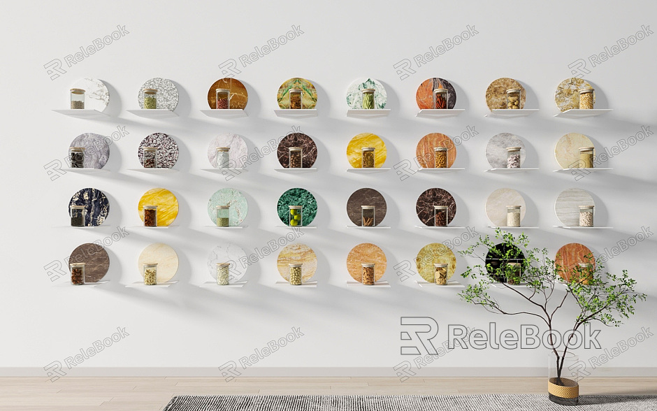 Modern Display Wall Stone Food Seed Material Display Wall Nut Dried Fruit Food Display Specimen Wall Seed Display Wall Specimen model