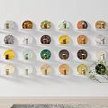 Modern Display Wall Stone Food Seed Material Display Wall Nut Dried Fruit Food Display Specimen Wall Seed Display Wall Specimen 3d model