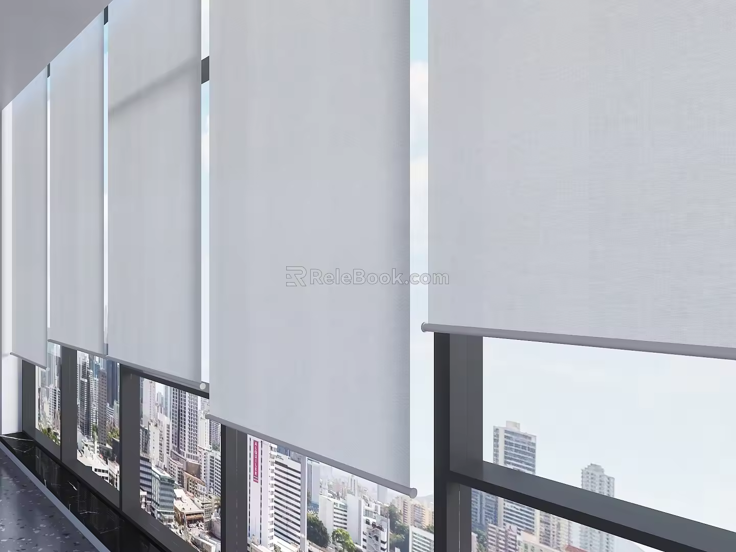 Modern roller shutter office roller shutter floor-to-ceiling window roller shutter roller shutter curtain 3d model