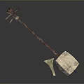 Home Decorative Metal Figurine With Long Handle And Square Base Design