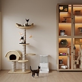 Modern Cat Climbing Rack Cat Climbing Cabinet Pet Feeding Machine 3d model