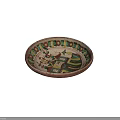 Traditional Ceramic Bowl With Colorful Decorative Rim And Intricate Painted Design