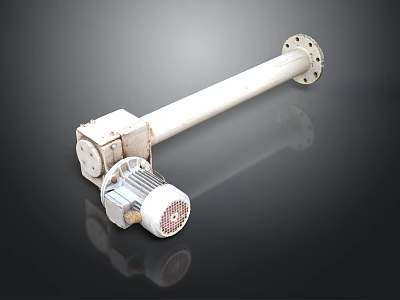 White Industrial Mechanical Equipment With Electric Motor And Flange Mounted Shaft 3d model